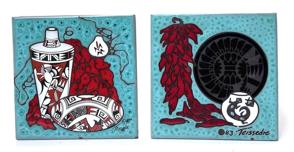 Southwester Tiles 5.78 In Each Signed Made In  Italy In 1990 And 1983